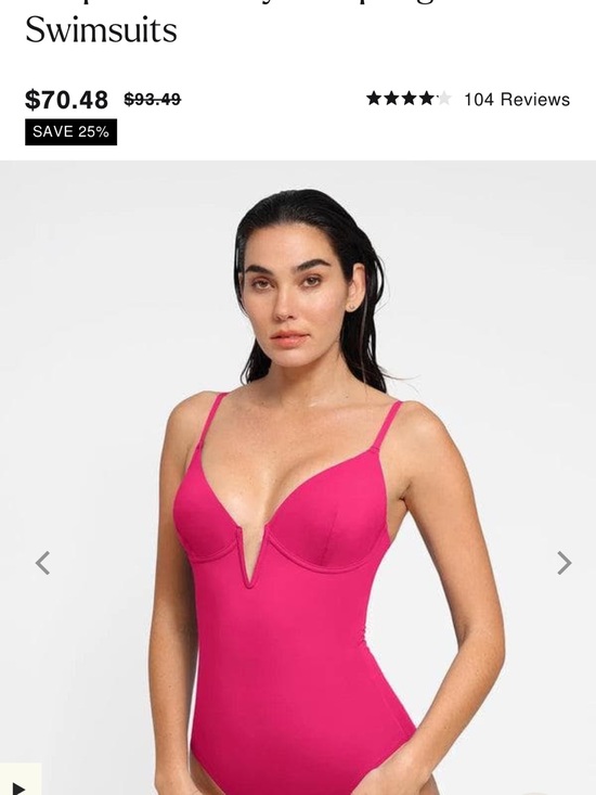 Popilush Other - Women's Fuchsia One-Piece Swimsuit - V-Plunge